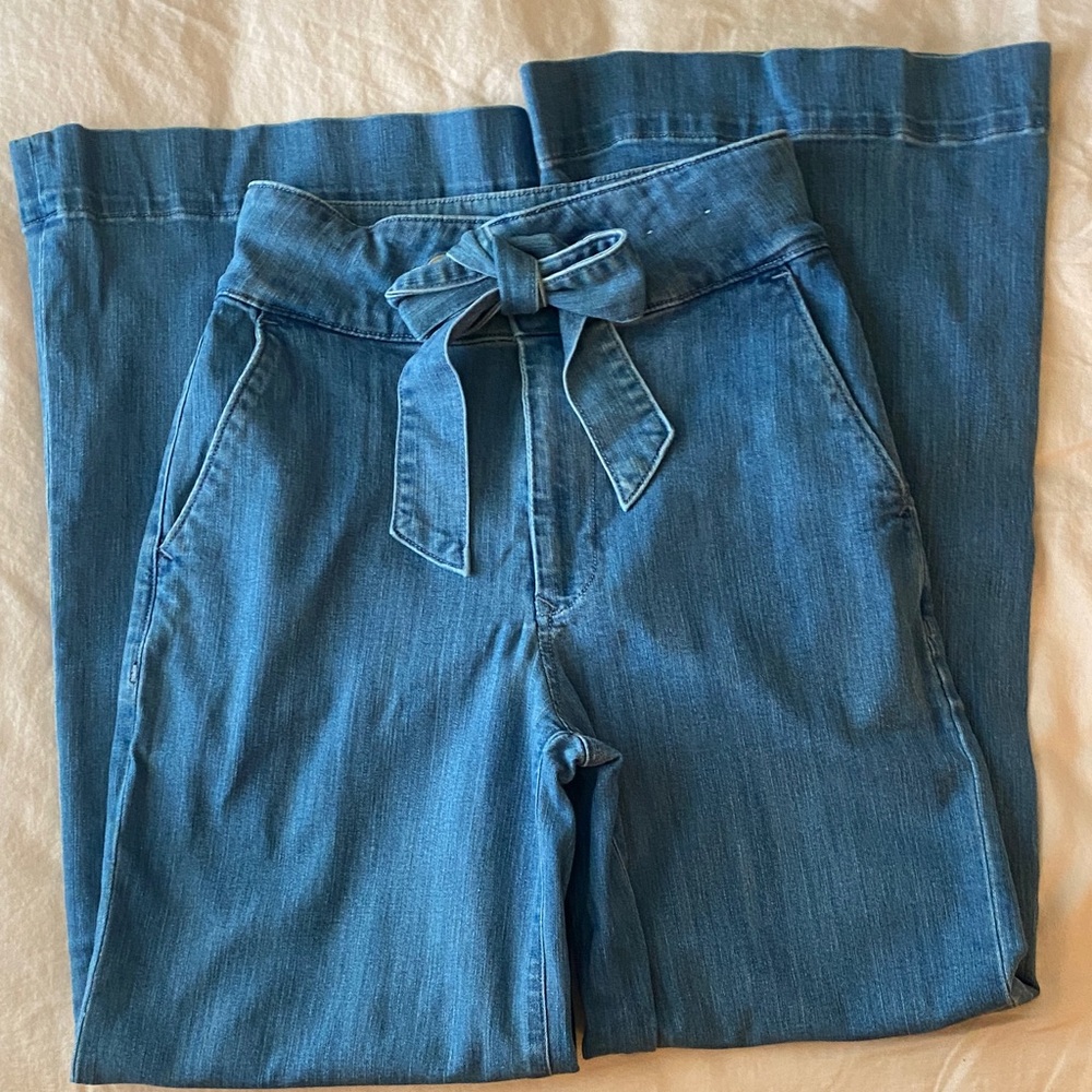 Express Denim wide-leg Jeans in Classic Blue - Picture 5 of 6